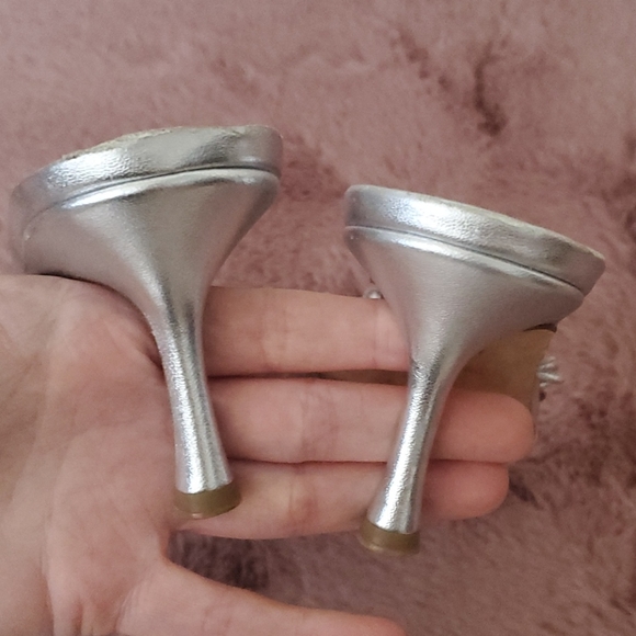 Jimmy Choo Silver Disc Sandals - Picture 5 of 8